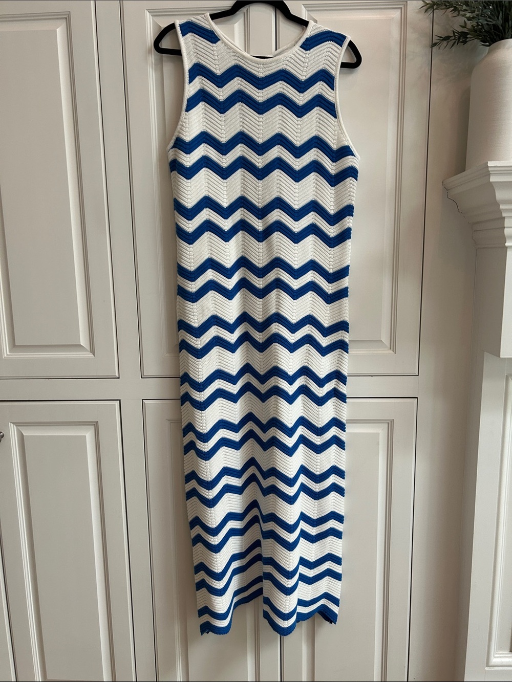 Tuckernuck Blue and White Chevron Knit Maxi Dress